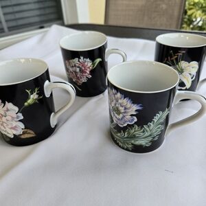 Tiffany & Co. Coffee Mugs Mrs. Delany's Flowers Set of 4